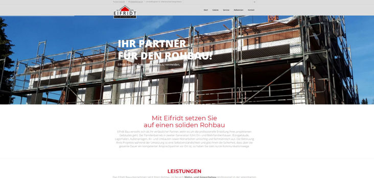 Eifridt Bau Website